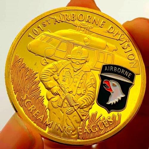 U.S. 101st Airborne Division Sniper Gold-plated Commemorative Coin Gift Lucky Coin