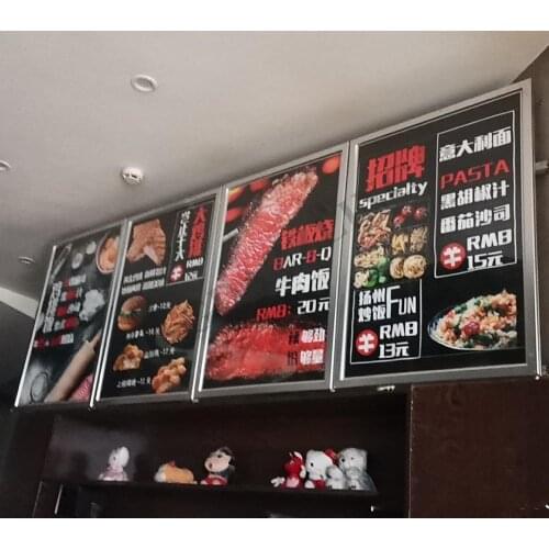 6PCS 50X70CM Slim Aluminum Frame LED Illuminated Restaurant Menu lightbox,Snap Frame LED Signs For Restaurant