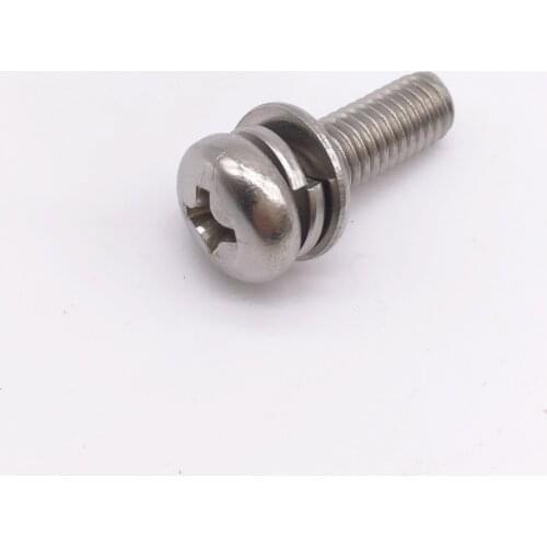 Wkooa M1.6 SEMS Machine Screw Phillips Driver Pan Head With Plain And Spring Washers Attached