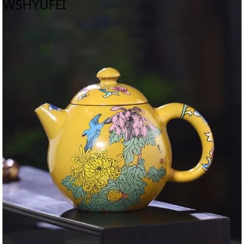 Yixing Dragon Egg Purple Clay tea pot Exquisite Colour Enamel Teapots beauty kettle Raw ore Handmade Tea set Authentic 250ml
