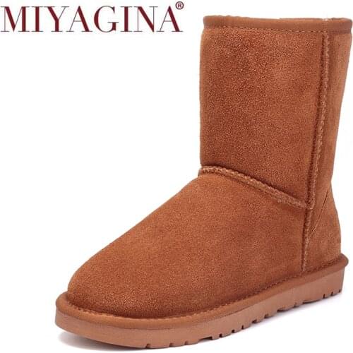 100% Genuine leather Snow boots women Top quality Australia Boots Winter Boots for women Warm Botas Mujer