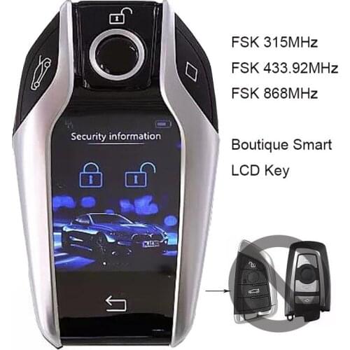 CN006091 Smart LCD Key Keyless Go Key 315MHz HUF5662,433.92MHz HUF5767,868MHz 5WK49861 for 3 5 7 F Series FEM/BDC/CAS4/CAS4