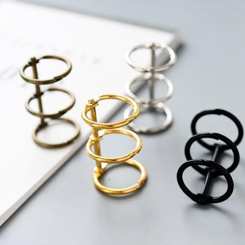 1 Pcs Metal Loose Leaf Creative Book Binder Hinged Rings Scrapbook Clips Craft Photo Album Metal Ring Binder Desk Calendar Circl