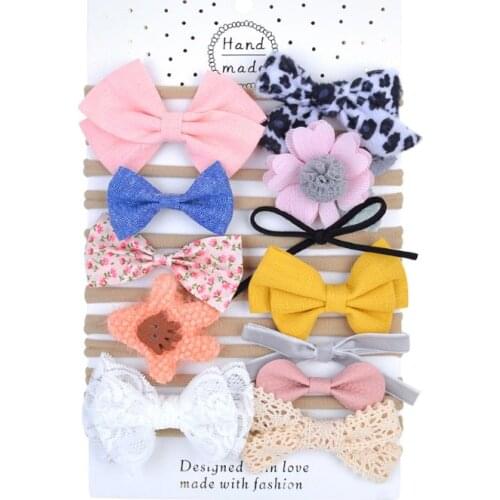 12 Pcs Soft Nylon Flower Headband For Newborn Infant Toddler Baby Shower Gift
