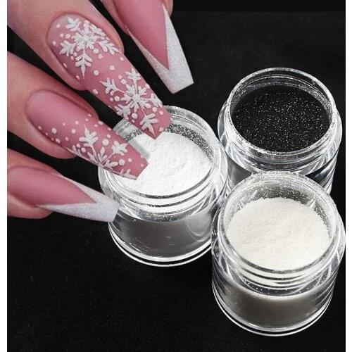 3 Colors Christmas Nail Art Sugar Powder Snow Candy Sweater Yarn Powder Nail Pigment Dust Nail Decorations Gel Polish Manicure