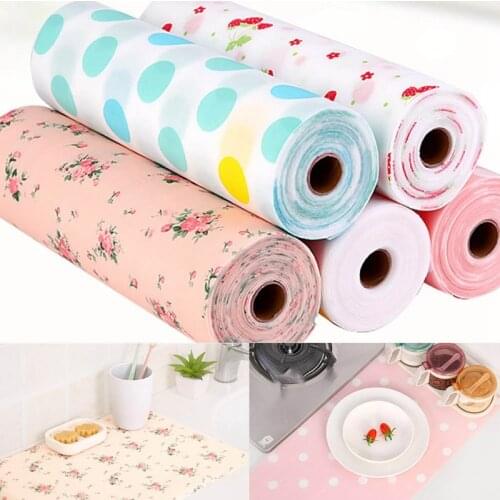 30*300cm drawer mat oil-proof moisture kitchen table shelf liner mats cupboards pad paper non slip waterproof closet placemat