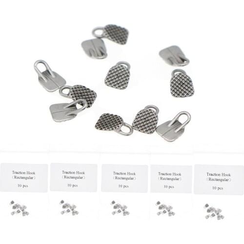 50 Pcs Dental Orthodontic Caplin Hook Traction Hook 3mm Diameter Square Bondable