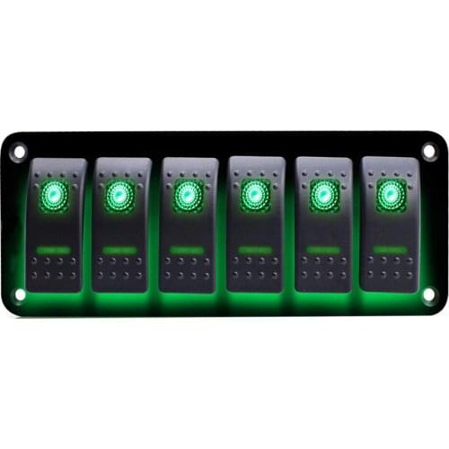 6 Gang 8 Gang 12~24V With Double LED Light Marin Waterproof Toggle Switch Panel For Car Truck Caravan RV Marine Boat Yacht Circu