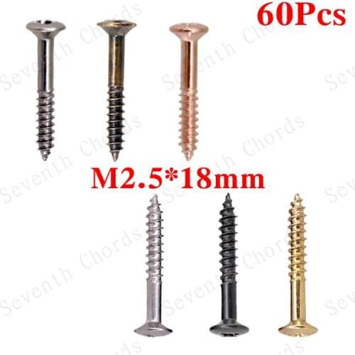 60 Pcs Electric Guitar Humbucker Pickup Ring Mounting Screws Frame Fixing screw - 2.5*18MM