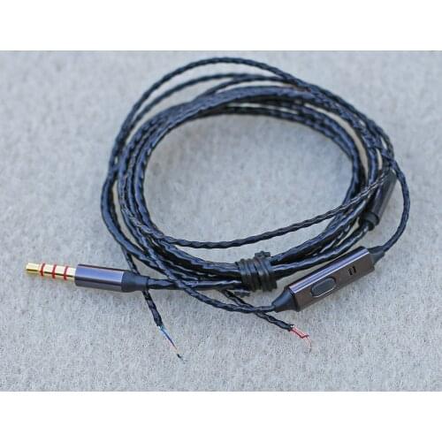 DIY 3.5mm OFC Headphones Audio Cable Wire with Microphone for IPhone Android Phones Earphone Cable