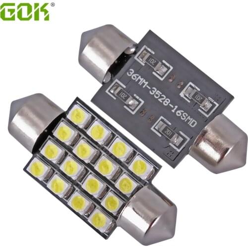 Freeshipping festoon LED 16smd 3528 1210 31MM 36MM 39MM 41MM Car LED c5w Automobile Bulbs Lamp tail lights/indicator