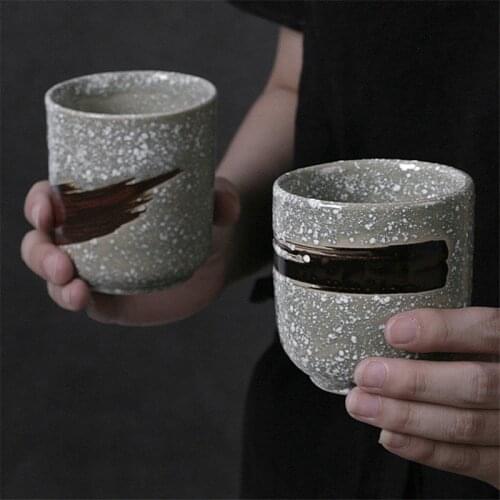 Japanese Ceramic Handmade Teacup Retro Coarse Pottery Office Water Cup Creative Household Kung Fu Coffee Cup Home Drinkware