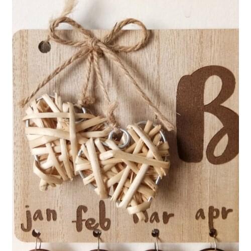 Wooden Lowercase Letters Birthdays Calendar Hanging Board