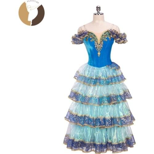 Blue Long Dresses Velvet Tutu For Sale The First Entrance Of Kitri In The Ballet DonQuixote Classical Spanish Style Variation
