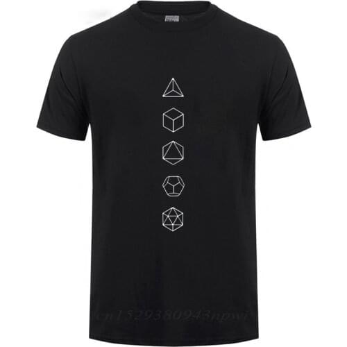 Platonic Solids Sacred Geometry Evolution Funny T Shirts For Men Short Sleeve O Neck Cotton T-Shirt Summer Tops Tee Man Clothing