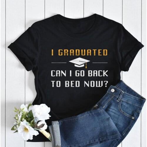 Graduation Printed Tshirt Women 2021 O-Neck Memorial Womens T-shirt Student Style Summer Top Casual Tee Short Sleeve Shirts
