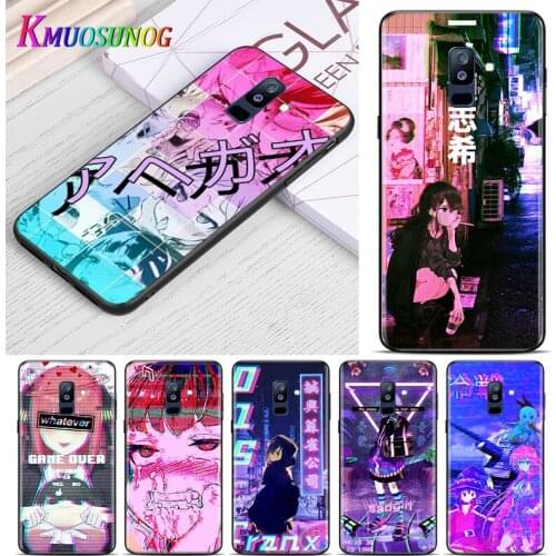 Sad Anime Aesthetic Senpai For Samsung Galaxy A9 A8 Star A8S A7 A6 A6S A5 A3 Plus 2018 2017 2016 A750 Black Phone Case