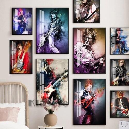 All Star Guitarist Art Prints Poster Rock Music Celebrity Watercolor Wall Hanging Stickers Bar Pub Club Home Decor Fans Collect