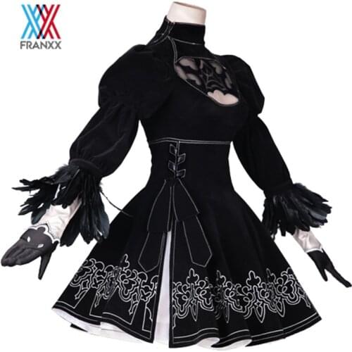 Game NieR: Automata YoRHa No.2 Type B Cosplay Dress Uniforms NieR : Automata 2B Synthetic Wig Hair Cosplay Costume Halloween