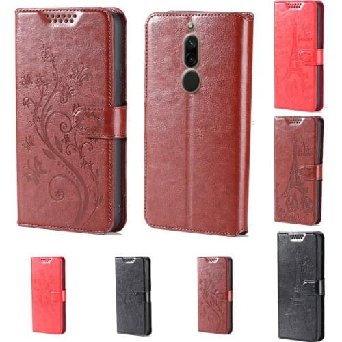 Intaglio icon butterfly flower Tower Flip Leather Wallet Phone Case For Xiaomi Redmi 8 Phone cover with card slot