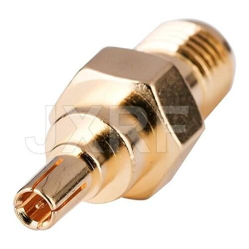 JXRF Coaxial Coax Adapter SMA Female Jack to CRC9 Male Plug Straight Gilded SMA to CRC9 Connector