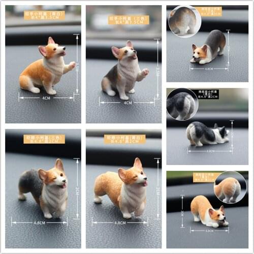 Miniature figurine model mini animal Corgi dog simulation dog resin figure for kids home decoration accessories children gifts