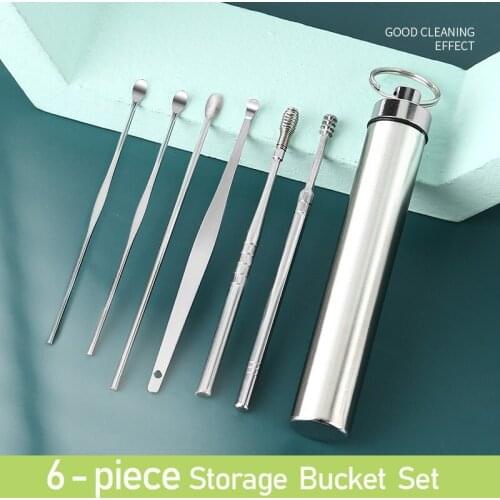 6/7 Pcs Ear Pick Set Earwax Removal Tool Stainless Steel Ear Pick Curette Ear Pick Cleaner Ear Cleaning Spoon Care