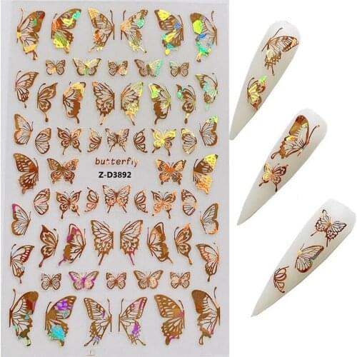 MG191102-02 F-235 Colorful Butterfly Laser Butterfly Cartoons 3D Back glue Nail decal Nail sticker Nail decoration Nail art