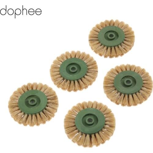 Dophee Dremel Accessories 60mm Grinding Brush Head Abrasive Wheel Yellow Buffing Polishing Wheels for Dremel Rotary Tool 5PCS