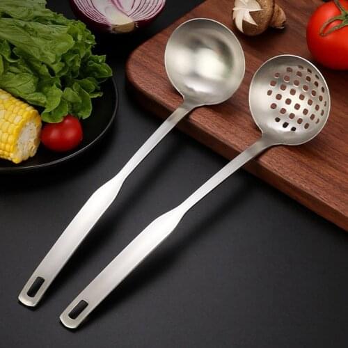 Stainless Steel Kitchen Ladle Long Handle Soup Scoop Slotted Ladle Spoon Baking Cookware for home cocina accesorio