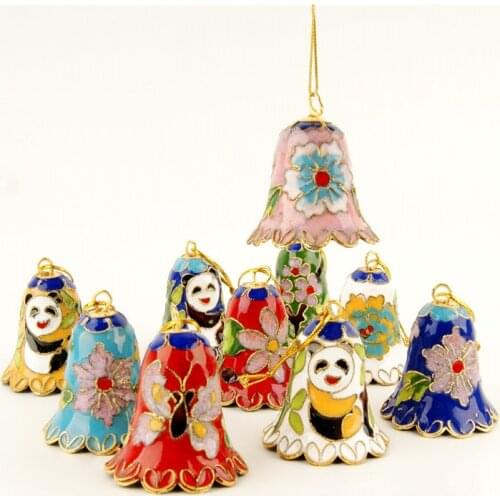 New Wholesale 10PCS Christmas Decoration Cloisonne Jewelry Traditional Crafts Bells Chinese Style Features