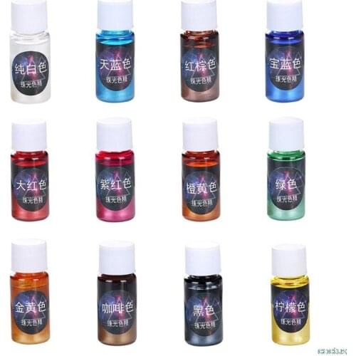 10ml Pearlescent Pigment Powder Rainbow UV Resin Epoxy Material For DIY Jewelry Pendant Making Crafts Accessories 12 Colors