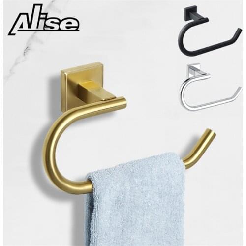 Towel Ring/Bar Wall Mounted Rack Toilet Paper Holder Bathroom Tissue Rack Stainless Steel Storage Shelf Bathroom Accessories