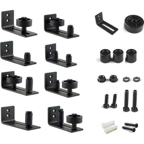 LWZH Adjustable Bottom Guide Floor Sliding Barn Door Floor Guide Roller Bottom Stay Roller with 8 In One Setups