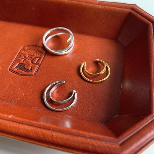 ONLY 1PC Authentic 925 Sterling silver Mobius Double Rows double-loop Clip earrings jEWELRY (No pierced) TLE872