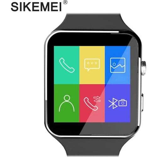SIKEMEI Smart Watch Watches Phone X6 Curved Screen Support SIM TF Card Smartwatch Men Bluetooth Clock for Android Smartphone iOS