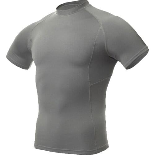 Sportswear Fitness Gym Tight Short Logo Print Men Compression Running Shirt Bodybuilding Soccer