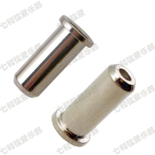 4 Pcs Chrome Electric Bass Guitar String Mounting Ferrules Bushing Set For Electric Bass Bridge String retainer guitar parts