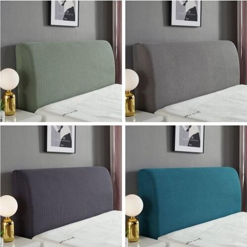 Thicken Elastic All-inclusive Bed Head Covers Headboard Cover Polar Fleece for Home Solid Color Long Back Chair Cover Plain Dyed