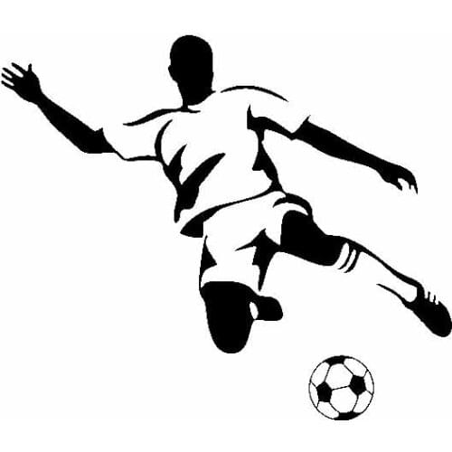 Sport Car Sticker Football Soccer Player Vinyl Decal Automobile Accessories Black/Silver,15cm*13cm
