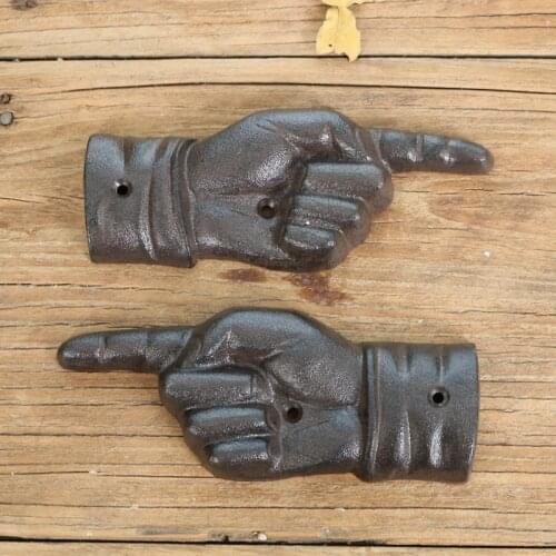 Vintage Cast Iron Left Right Fingers Direction Guide Wall Sign European Home Coffee Bar Garden Park Decor Metal Point To Symbols