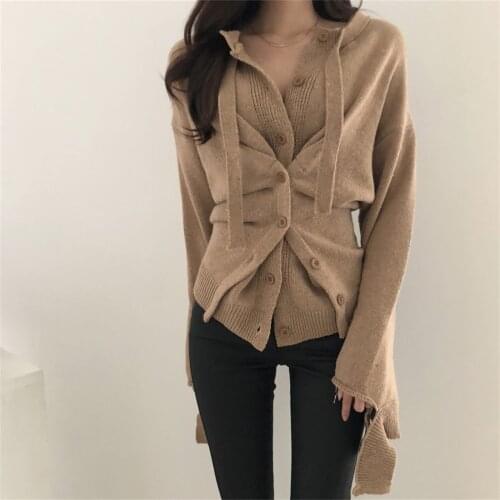 Alien Kitty Knitted Cardigans Chic Solid Sweaters Stylish Loose New Tops Slim-Fit Gentle OL Women Elegant Autumn Full Sleeves