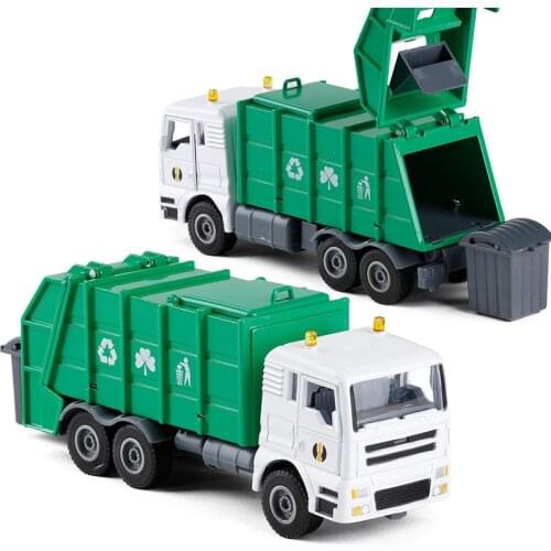 High simulation alloy engineering vehicle model, 1: 50 Alloy garbage truck, metal castings, toy vehicles, free shipping