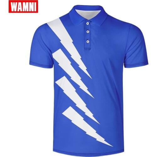 WAMNI Brand Tennis 3D Polo Shirt Casual Sport Quick Drying Black Turn-down Collar Male Harajuku Streetwear High Quality Polo