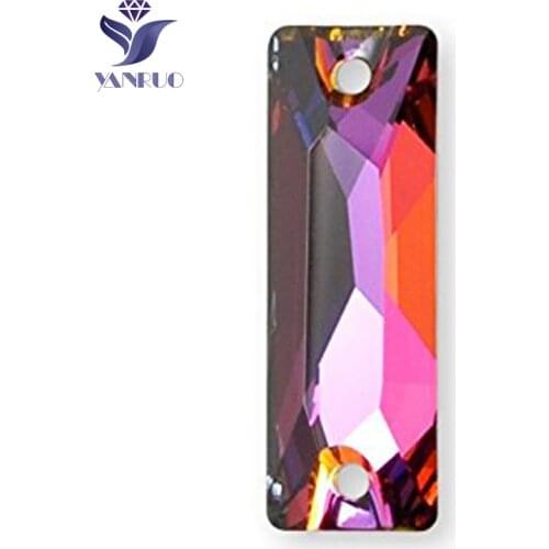 YANRUO #3255 All Sizes VM Cosmic Baguette Flatback Glass Stones Strass Sew On Rhinestone Crystals For Dress Decoration