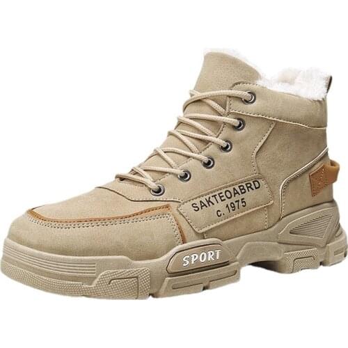 Winter New Mens Martin Boots Plus Cotton Thicker Men Winter Boots Increase Leisure