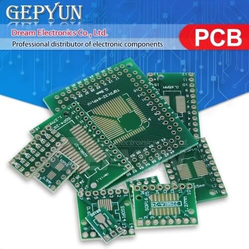 10PCS PCB Board SMD Turn To DIP SOP MSOP SSOP TSSOP SOP 8/16/14/20/24/28P SOT89 SOT23 SOT223 to DIP