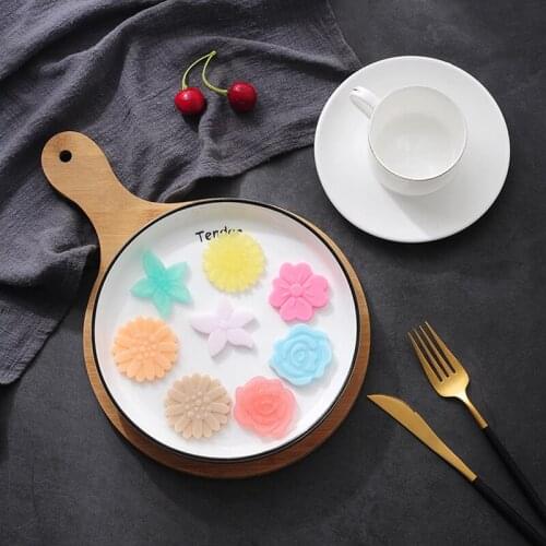 Spot 12 Different Flower-shaped Pudding Dessert Molds Silicone Cake Biscuit Epoxy Chocolate Mold Easy To Disassemble