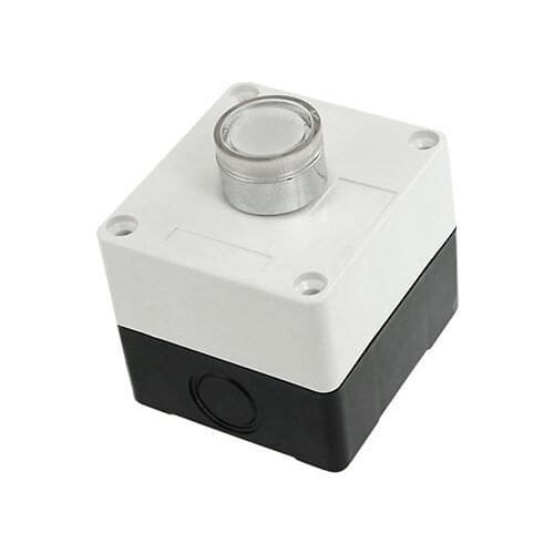 DC 12V White Signal Light Lamp Momentary Push Button Switch Station Non Lock NO