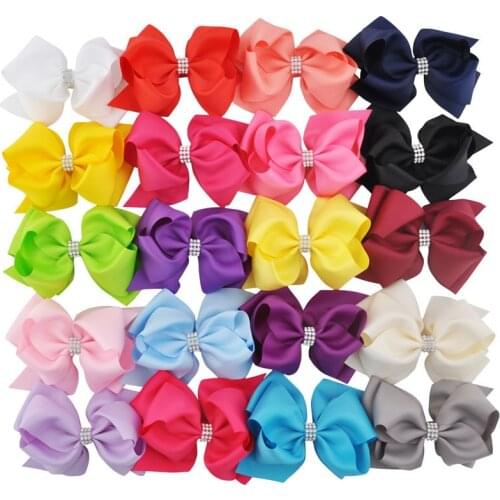 20pcs/lot 6 Inch Mixed Color Newest Girls Hairwear Large Double Layers Hairbow Kids G Dancing Boutique Hair Bows Clips